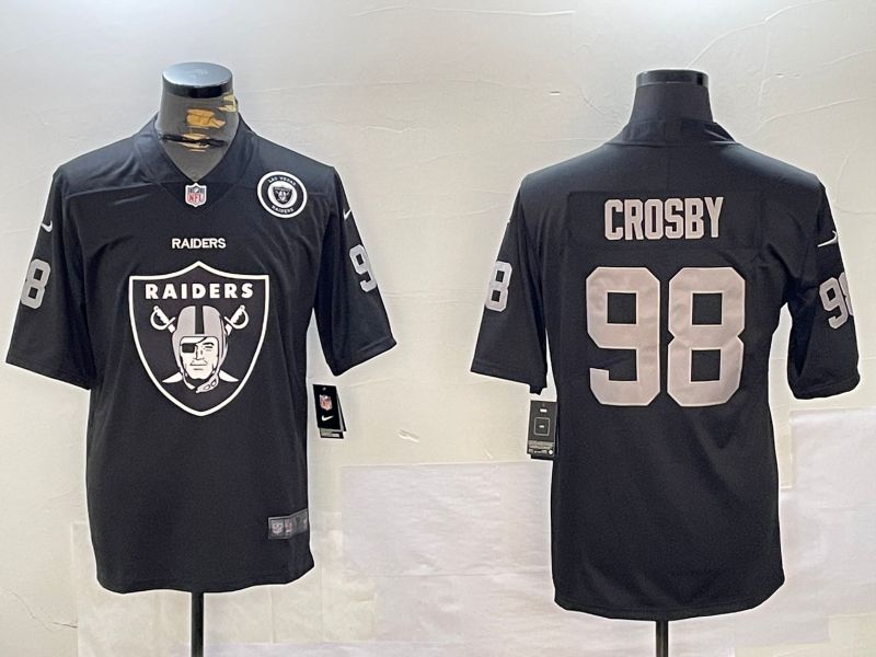 Men Oakland Raiders #98 Crosby Black 2024 Nike Limited NFL Jersey style 12011